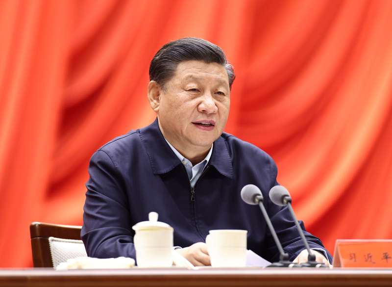 1月11日，省部級主要領導干部學習貫徹黨的十九屆五中全會精神專題研討班在中央黨校（國家行政學院）開班。中共中央總書記、國家主席、中央軍委主席習近平在開班式上發表重要講話。新華社記者 鞠鵬 攝